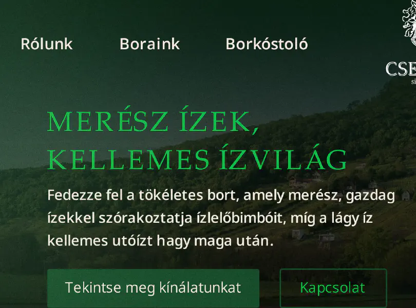 Részletes bepillantás a Csernus pincészet weboldalába közelről